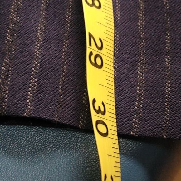 Rafaella Women's Navy 14 Wool Pin Stripe Lined Pants No Pockets Cottagecore - Picture 6 of 9